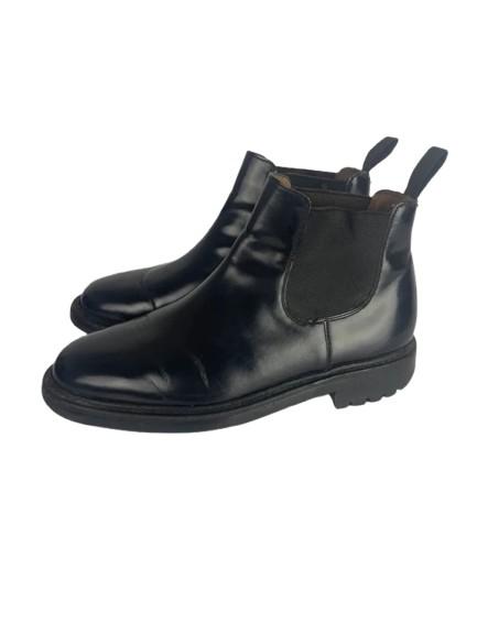 Premium Church's Ankle Boots Polished Black Leather Chunky Sole