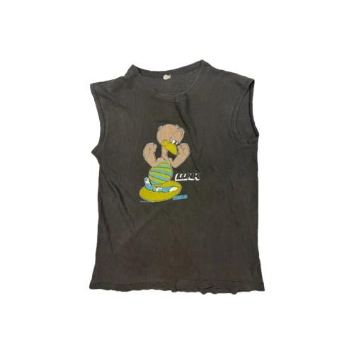 Rare Vintage 1998 Lunk Swimade Cartoon Sleeveless T-Shirt Black Y2K